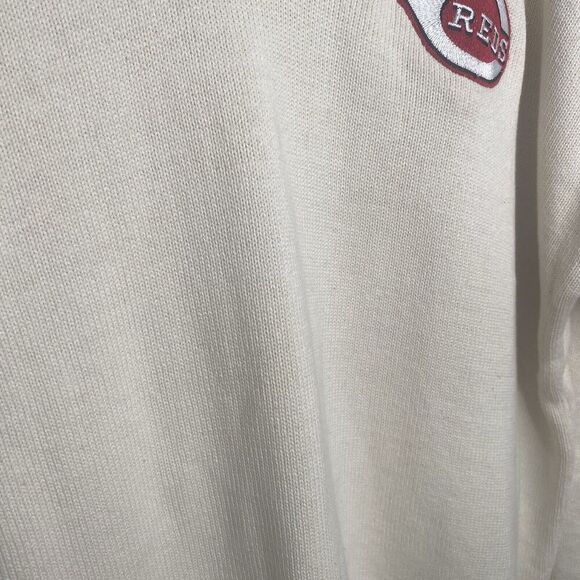 Vintage Andrew Rohan Cincinnati Reds V Neck Mlb Sweater Size 2XL  USA Cream - Picture 10 of 11